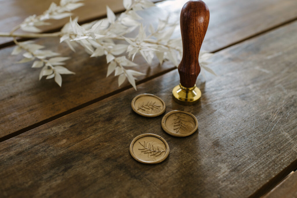 custom wax seals for wedding stationery