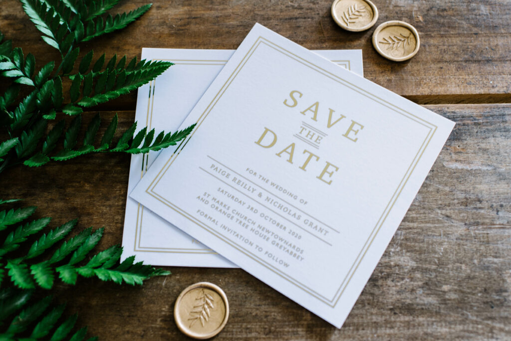 hot foil wedding stationery